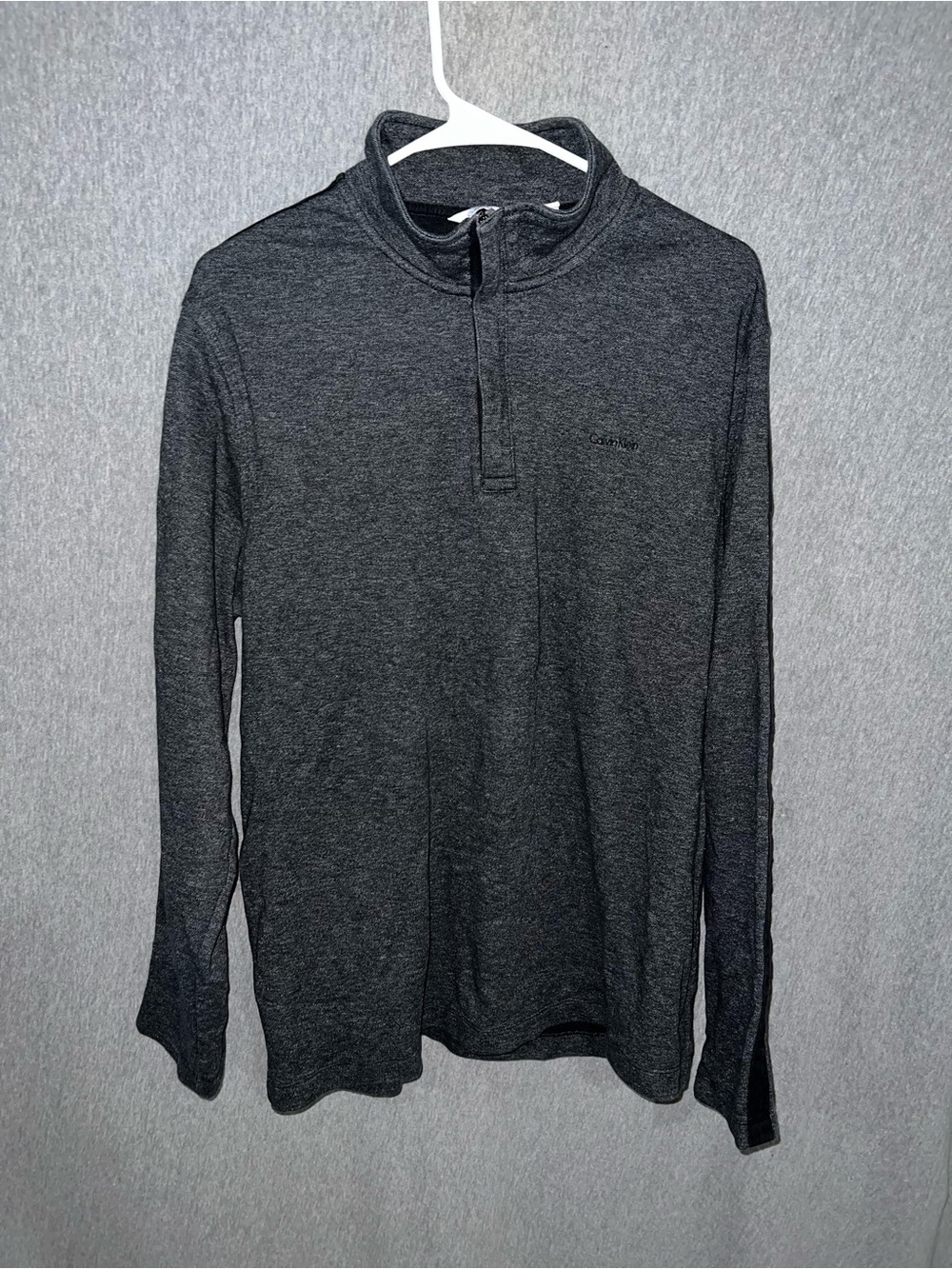 Calvin Klein Men's Dark Charcoal Half-Zip Pullover Sweater